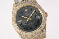 Rolex men's black dial 18k gold and steel bracelet Datejust series automatic mechanical watch