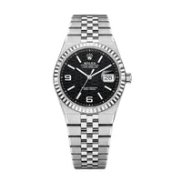 Rolex Land Dweller Silver Chain Silver Bezel Black Dial