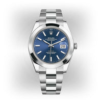 Rolex Datejust 41mm Bright Blue Dial Smooth Bezel 126300