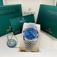 Rolex Datejust 41mm Azzurro Blue Dial Smooth Bezel 126300