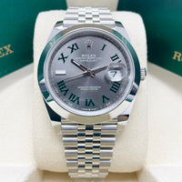 Rolex Datejust 41mm Slate Roman Numeral Dial Smooth Bezel 126300