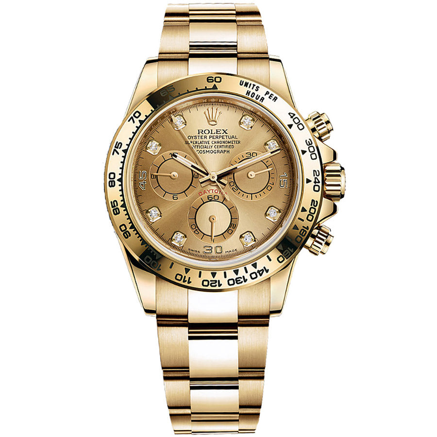 Rolex Daytona 40mm Yellow Gold 116508 Champagne Diamond Dial