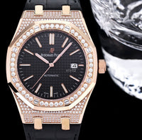 Buy Audemars Piguet Royal Oak Gold Black Dial Custom Diamond