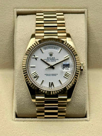 Rolex Day-Date 40 228238 Fluted Bezel White Dial