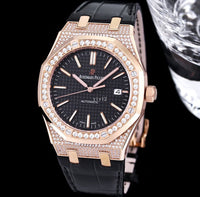 Buy Audemars Piguet Royal Oak Gold Black Dial Custom Diamond