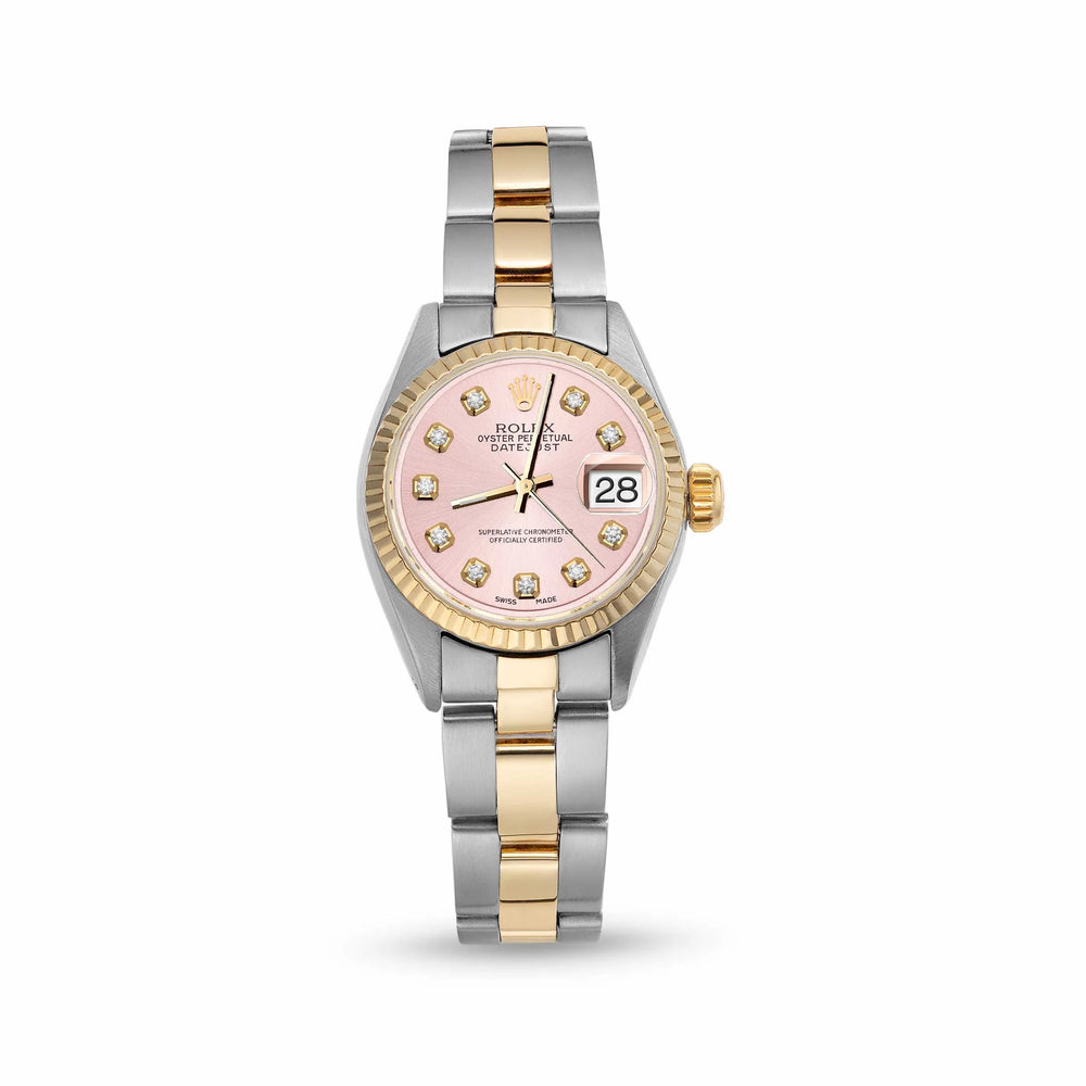Rolex Datejust 6917 Fluted Bezel Watch 26mm Pink Dial