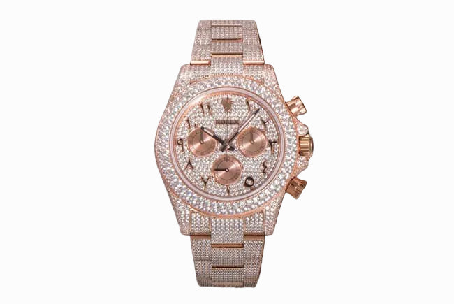 Rolex Herren Cosmo Chronograph Ditonner eins zu eins super A Nachahmung Uhren Rose Gold und Diamant-Platte voll von Sternen Stahl Gürtel Modelle
