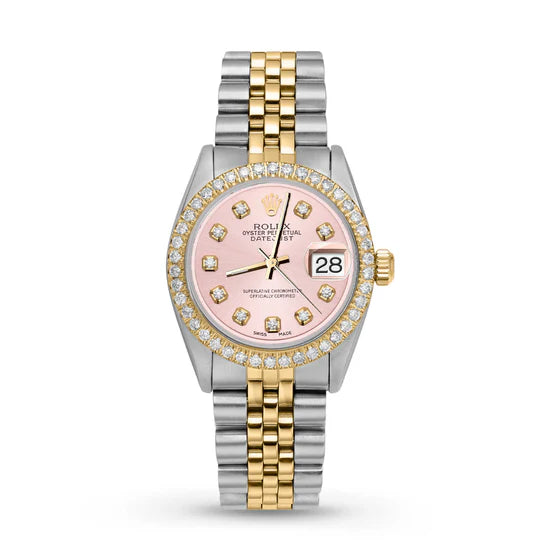 Rolex Datejust Diamond Bezel Watch 31mm Pink Dial | 1.30ct