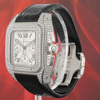 Cartier Santos 100 XL Chronograph Factory Diamond Set