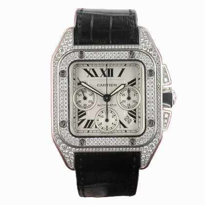 Cartier Santos 100 XL Chronograph Factory Diamond Set