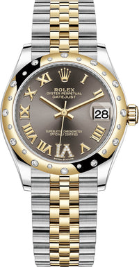 Rolex Datejust 31mm Stainless Steel and Yellow Gold 278343rbr Grey VI Roman Jubilee