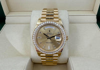 Rolex Day-Date 40 228348RBR Diamond Bezel Champagne Dial