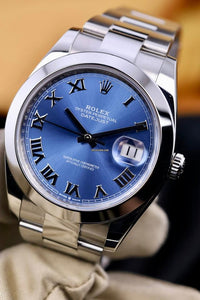 Rolex Datejust 41mm Azzurro Blue Dial Smooth Bezel 126300