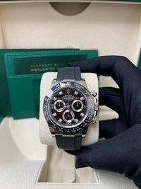 Rolex Daytona 40mm Oyster Flex 116519LN White Gold Black Diamond Dial