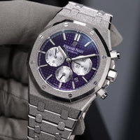 Audemars Piguet Royal Oak Chronograph [Mint Complete] Frosted White Gold Purple Dial Limited 26331BC