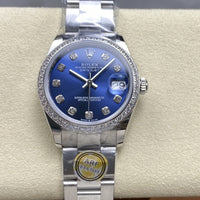 Rolex Datejust 36 NEW 2026 Blue Index Dial Stainless Steel Diamond Bezel Oyster Bracelet