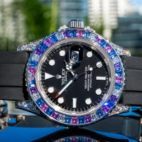 Rolex Yacht-Master 42 White Gold Custom Natural Stones Huge
