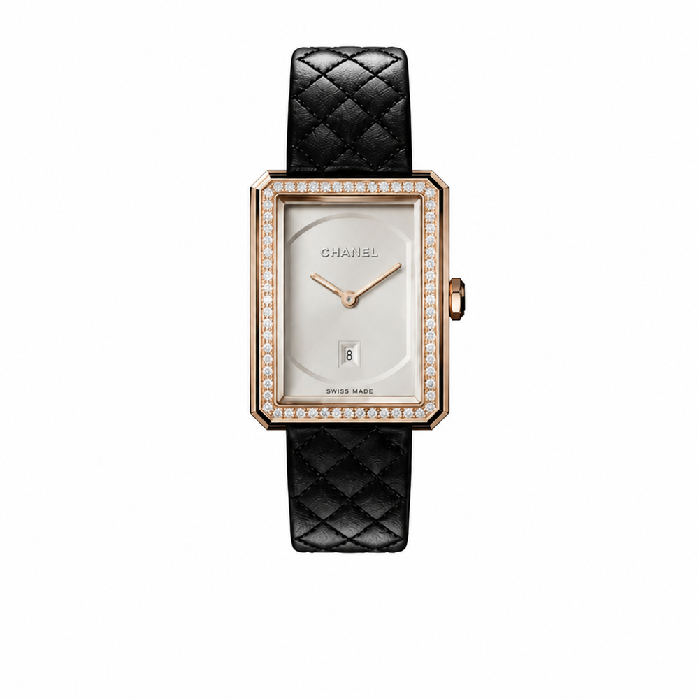 Chanel Boy-Friend Small Beige Gold Diamonds H4887