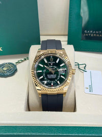 Rolex Sky-Dweller 336238 Green Dial Oysterflex