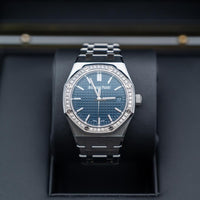 Audemars Piguet Royal Oak Blue Dial 34mm Diamond-Set Bezel ...