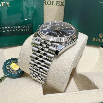 Rolex Datejust 41mm Bright Blue Dial Smooth Bezel 126300