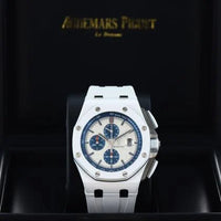 Audemars Piguet Royal Oak Offshore Chronograph 'Boutique Edition' 44mm Silver Dial - White Ceramic on Strap