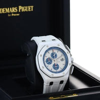 Audemars Piguet Royal Oak Offshore Chronograph 'Boutique Edition' 44mm Silver Dial - White Ceramic on Strap