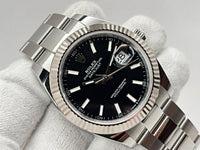 Rolex Datejust 41mm Black Dial Fluted Bezel 126334