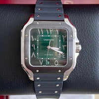 Cartier Santos New - Iced Out - Large - WSSA0062 - Green Dial