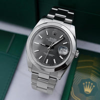 Rolex Datejust 41mm Slate Dial Smooth Bezel 126300