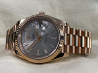 Rolex Day-Date 40 Presidential 228235 Fluted Bezel Baguette Diamond Sundust Dial