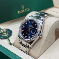 Rolex Datejust 36 NEW 2026 Blue Index Dial Stainless Steel Diamond Bezel Oyster Bracelet