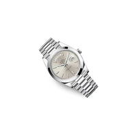 Rolex Day-Date 40 Platinum Presidential 228206 Smooth Bezel Silver Quadrant Motif Dial