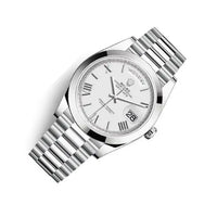 Rolex Day-Date 40 Platinum Presidential 228206 Smooth Bezel Silver Quadrant Motif Dial