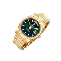 Rolex Day-Date 36mm Presidential 128238 Fluted Bezel Green Diamond Dial
