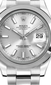 Rolex Datejust 41mm Silver Dial Domed Bezel 126300