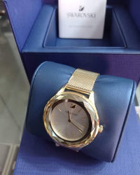 Swarovski Octea Nova Gold Mesh Bracelet White Dial Quartz Watch for Ladies - 5430417
