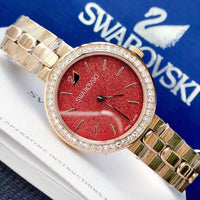 Swarovski Daytime Rose Gold Stainless Steel Pink Dial Quartz Watch for Ladies - 5182250
