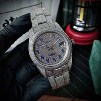 Dign Classic Diamond Mens Automatic Mechanical Watch - 41mm Sapphire Crystal Waterproof Luxury Diamond Strap