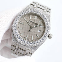 Audemars Piguet Royal Oak, specifically an "iced out" or diamond-paved version.