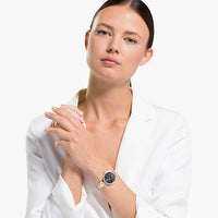 Swarovski Cosmopolitan Rose-gold Stainless Steel Black Dial Quartz Watch for Ladies - 5517797