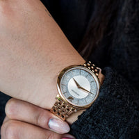 Swarovski Crystalline Chic Rose Gold Stainless Steel Silver Dial Quartz Watch for Ladies - 5544590