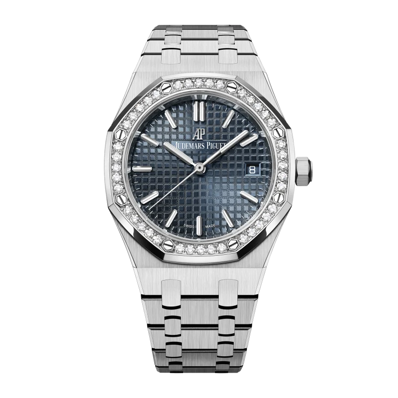 Audemars Piguet Royal Oak Blue Dial 34mm Diamond-Set Bezel ...