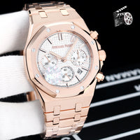 Audemars Piguet Royal Oak 26240 Silver-Toned Dial, 18 Carat Pink Gold, 41.0 mm, Chronograph