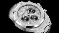 Audemars Piguet Royal Oak 26240 Grey Dial, Hammered 18 Carat White Gold, 41.0 mm, Chronograph
