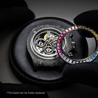 replica Daytona watch, TW factory, Rolex, black dial, black case, black nylon strap.