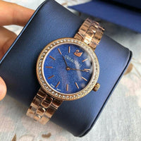 Swarovski Daytime Rose Gold Stainless Steel Blue Dial Quartz Watch for Ladies - 5182277
