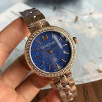 Swarovski Daytime Rose Gold Stainless Steel Blue Dial Quartz Watch for Ladies - 5182277