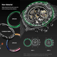 replica Daytona watch, TW factory, Rolex, black dial, black case, black nylon strap.