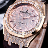Audemars Piguet Royal Oak 15402OR, 18K Rose Gold, Pave ...